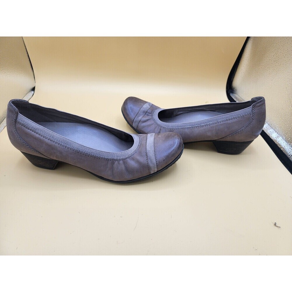 ABEO Bio System Low Heel Ballet Pumps sz 9 N Brown Leather; X Strap Details